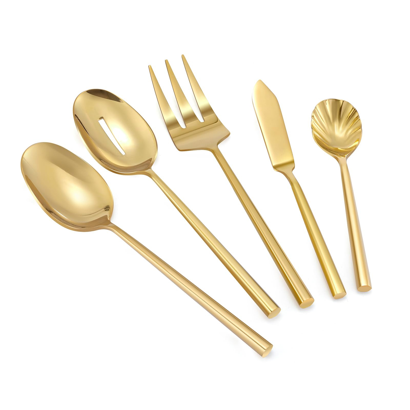 Silverware 45-Piece Gold Flatware Set with Serving Utensils Stainless Steel Thick Heavy Mirror Po... | Amazon (US)