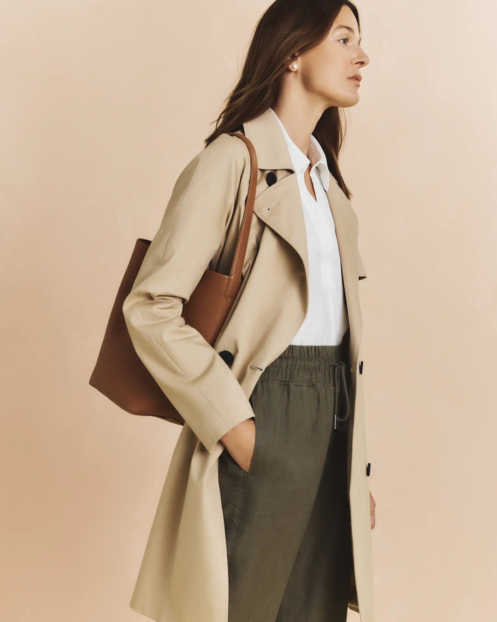100% European Linen Wide Leg Pants in Bayberry Olive | Quince