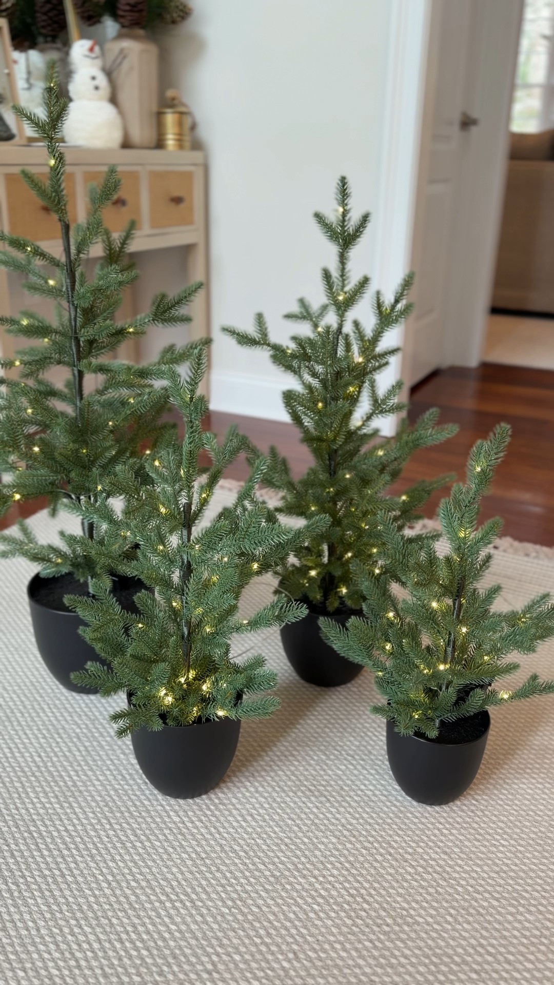 Holiday decor from Target! Love these pre-lit potted artificial trees! Battery operated! I bought a pack of three and one individual tree. They are outside on our porch now! Indoor and covered outdoor approved!

#LTKHoliday #LTKSeasonal #LTKHome