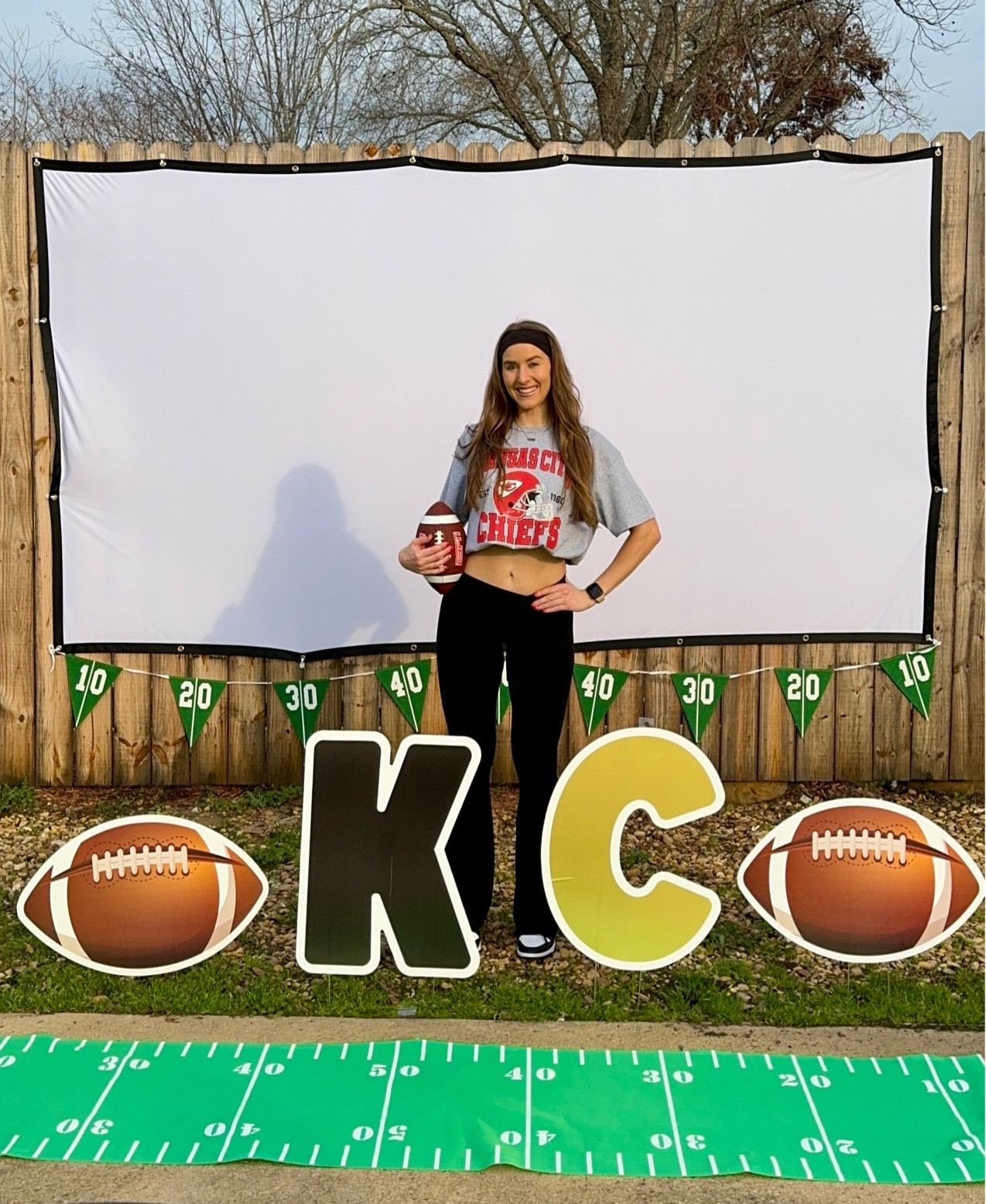 Super Bowl party. Chiefs Super Bowl party. Backyard projector. Super Bowl decor ideas. Super Bowl projector. Chiefs decor. Super Bowl set up. Super Bowl party ideas.

#LTKparties #LTKSeasonal #LTKhome