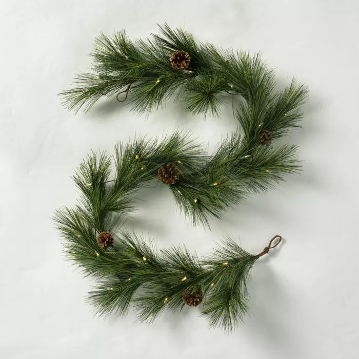 6' Pre-Lit LED Faux Pine Garland with Pinecones - Hearth & Hand™ with Magnolia | Target