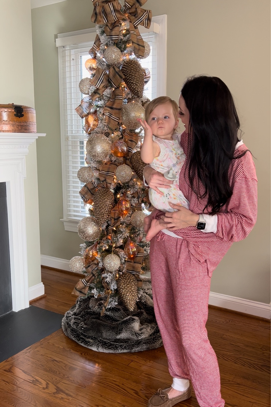 Bedroom Christmas tree. 7ft skinny flocked tree. We’ve had it for 3 years and it’s still in perfect condition. Target Pajamas wearing xs in pants and medium in top. 
.
.
Holiday / holiday style / Christmas tree / Christmas pajamas/ Christmas pjs / home decor / holiday decorations/ decorations / stripes / target style / target finds / ornaments/ ribbon / tree ribbon / tree skirt / faux fur / neutral tree 

#LTKHoliday #LTKSeasonal #LTKhome