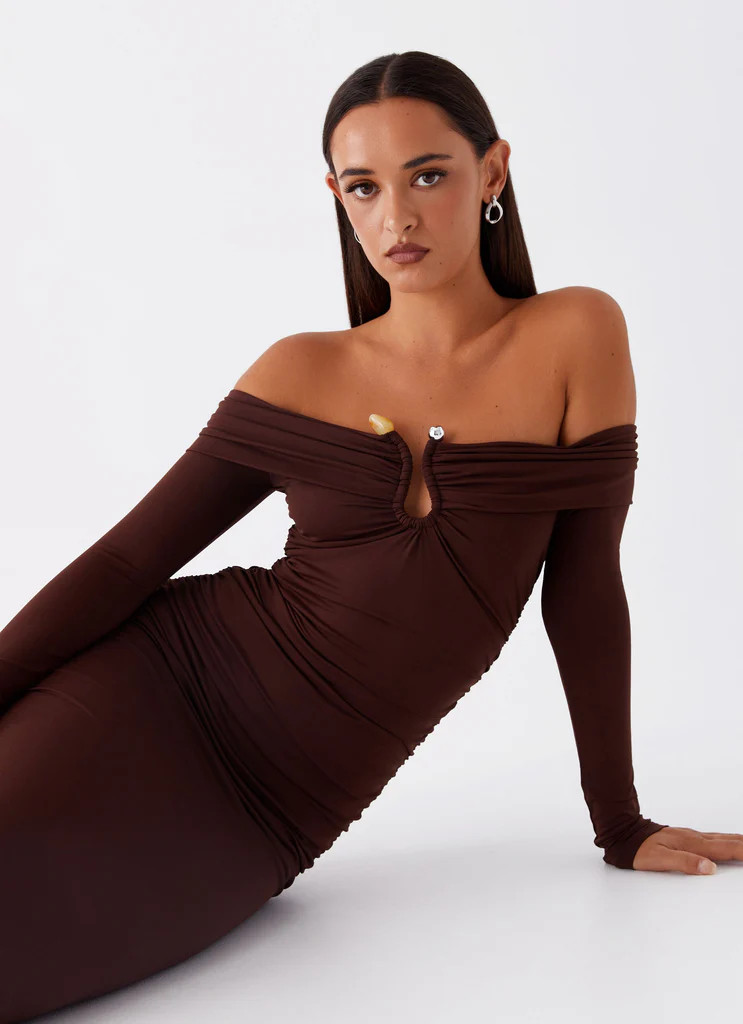 Rudy Long Sleeve Maxi Dress - Chocolate | Peppermayo (Global)