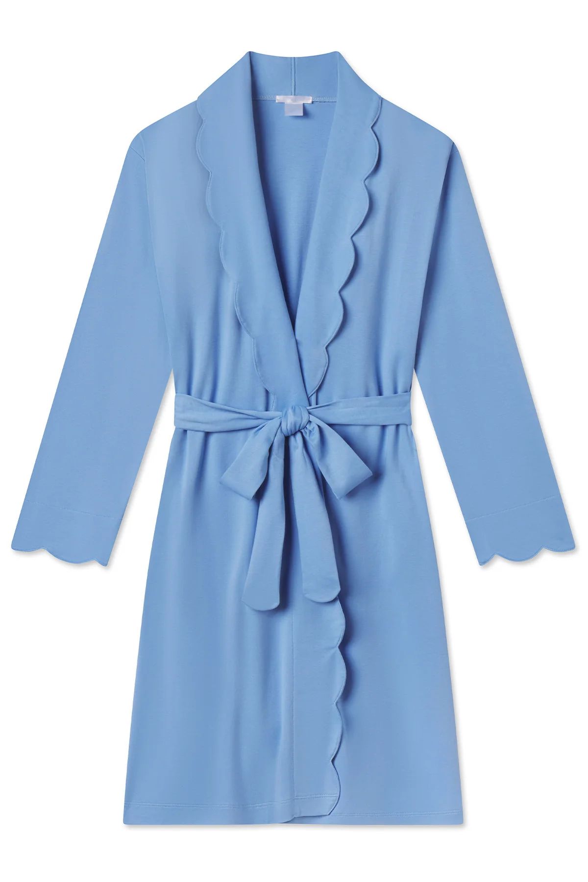 Pima Scallop Robe in Baltic Blue | Lake Pajamas