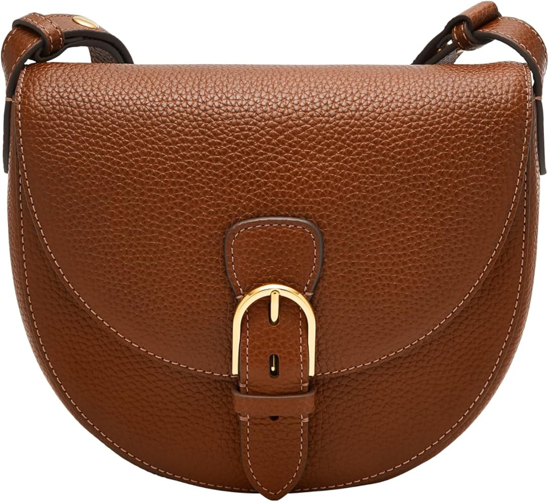 Fossil Women's Everleigh Leather Flap Crossbody Purse Handbag | Amazon (US)