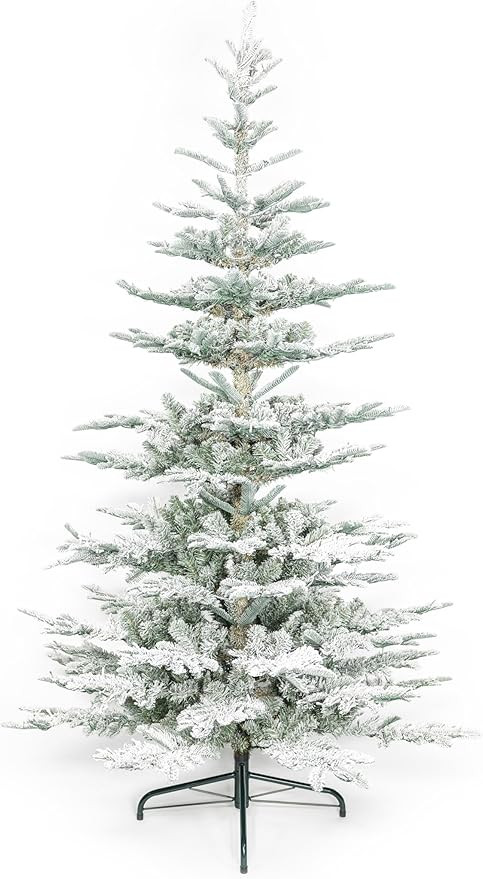 KING OF CHRISTMAS 9' King Noble Flock Artificial Christmas Tree Unlit | Amazon (US)