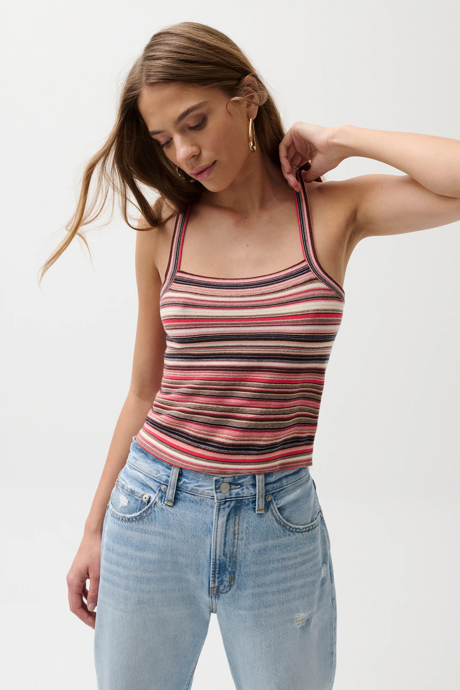 Frannie Sweater Tank - Coral Rose | Pistola Denim