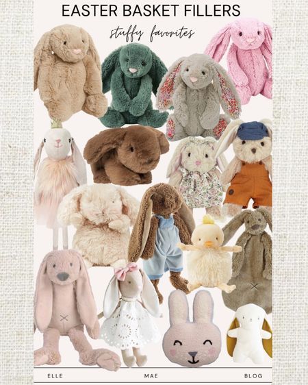 Easter basket stuffed animal favorites // basket fillers // basket stuffers // bunny // rabbit // toys // nursery // playroom // gift // baby shower // 

#LTKfamily #LTKkids #LTKbaby