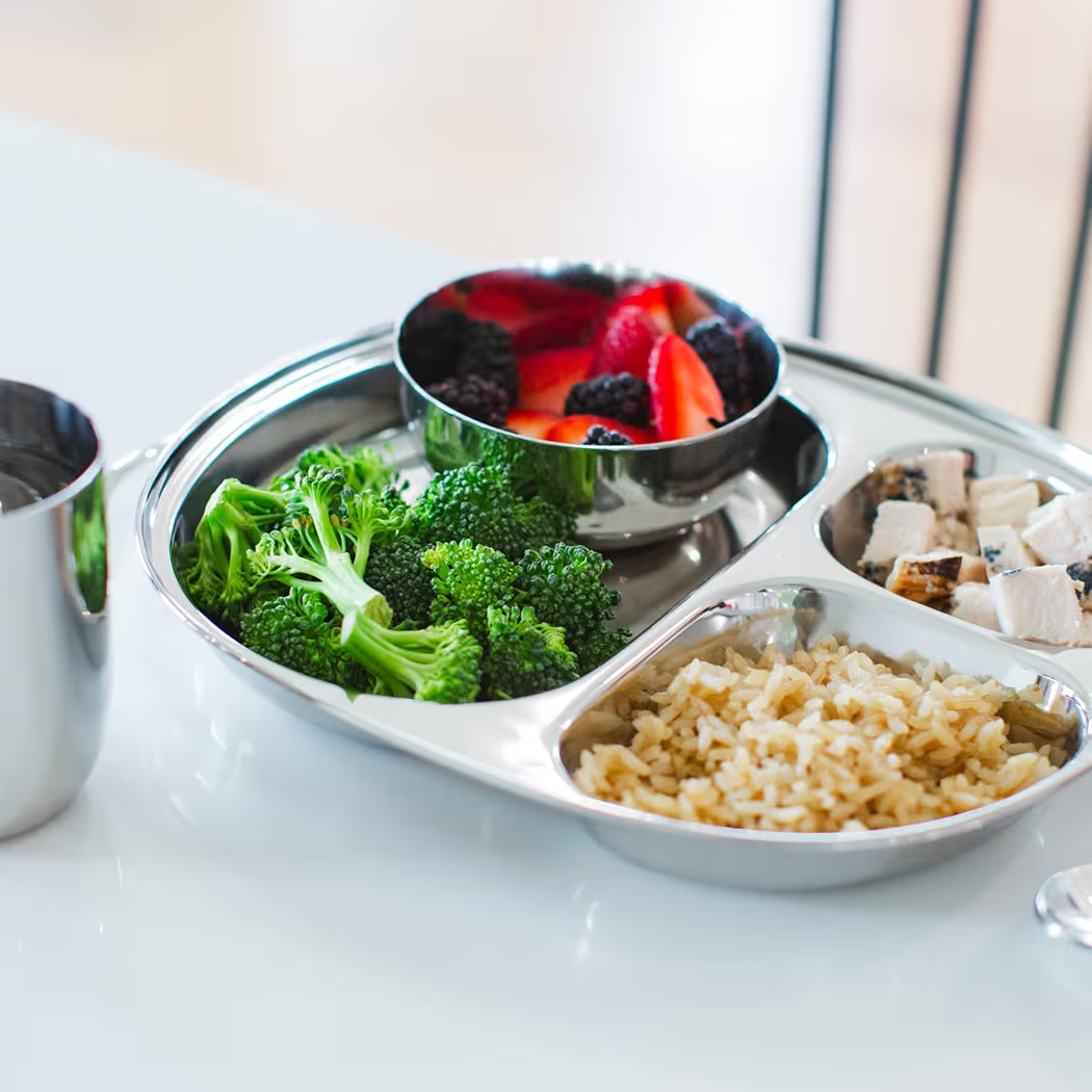 Ahimsa Stainless Steel Plates For Kids, Pediatrician Designed Divided Plates for Toddlers & Baby,... | Amazon (US)