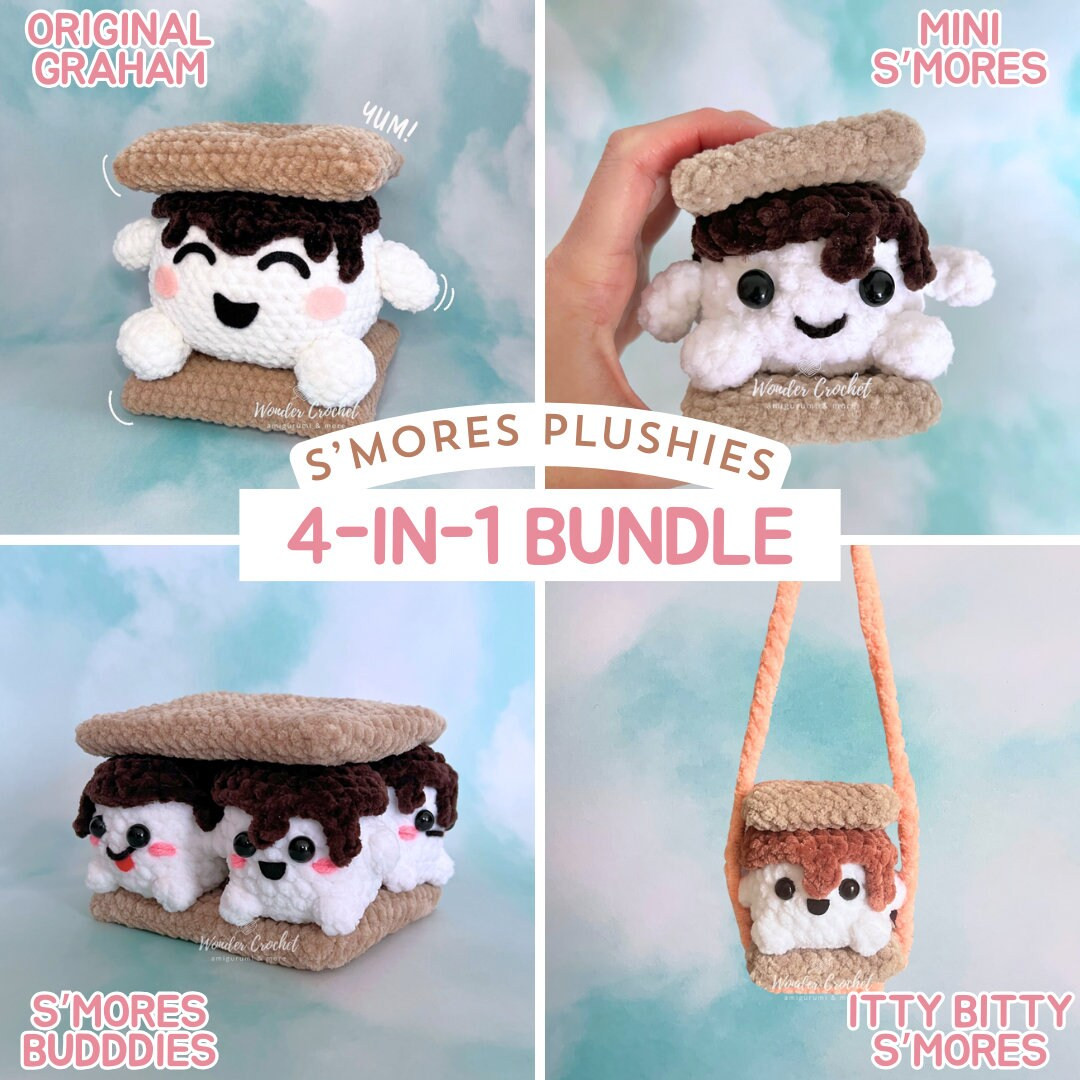 S'mores Plushies 4-in-1 Crochet PATTERN Bundle - Amigurumi - Etsy | Etsy (US)