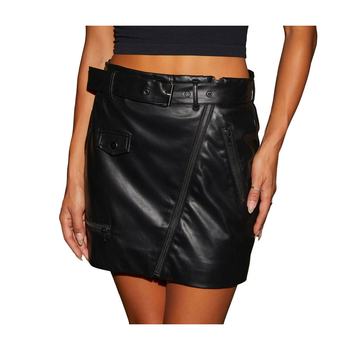 VICI Womens See You There Faux Leather Mini Skirt | Target