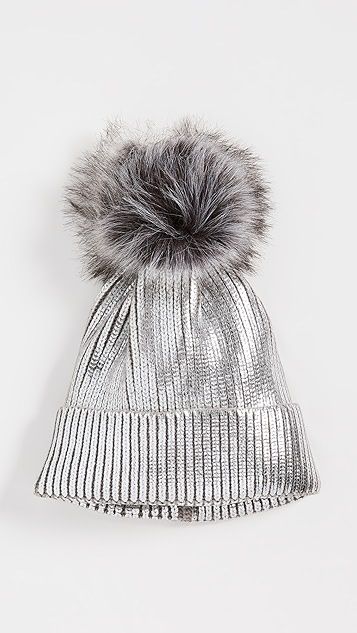 Metallic Hat with Pom | Shopbop