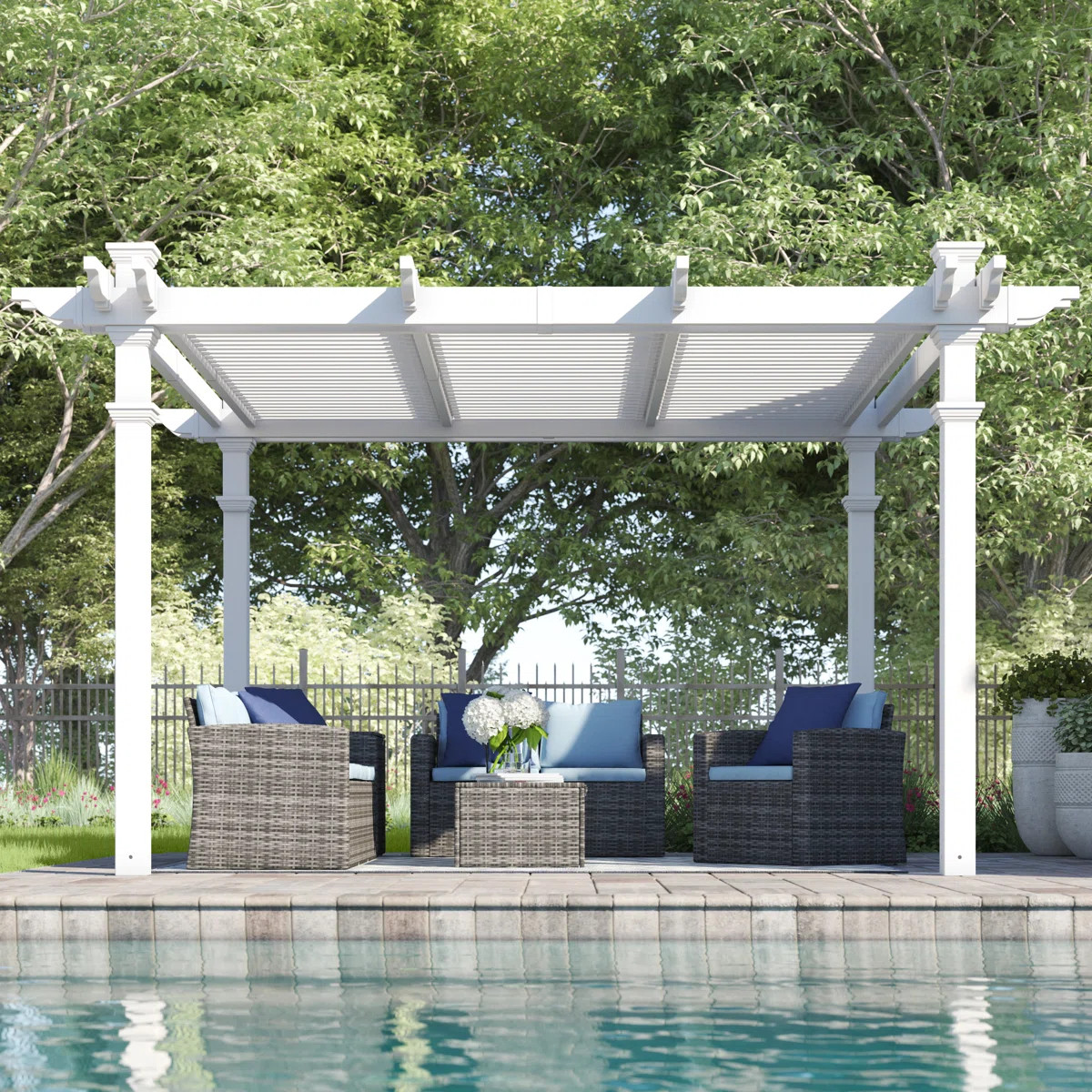 Corfu Vinyl Pergola | Wayfair North America