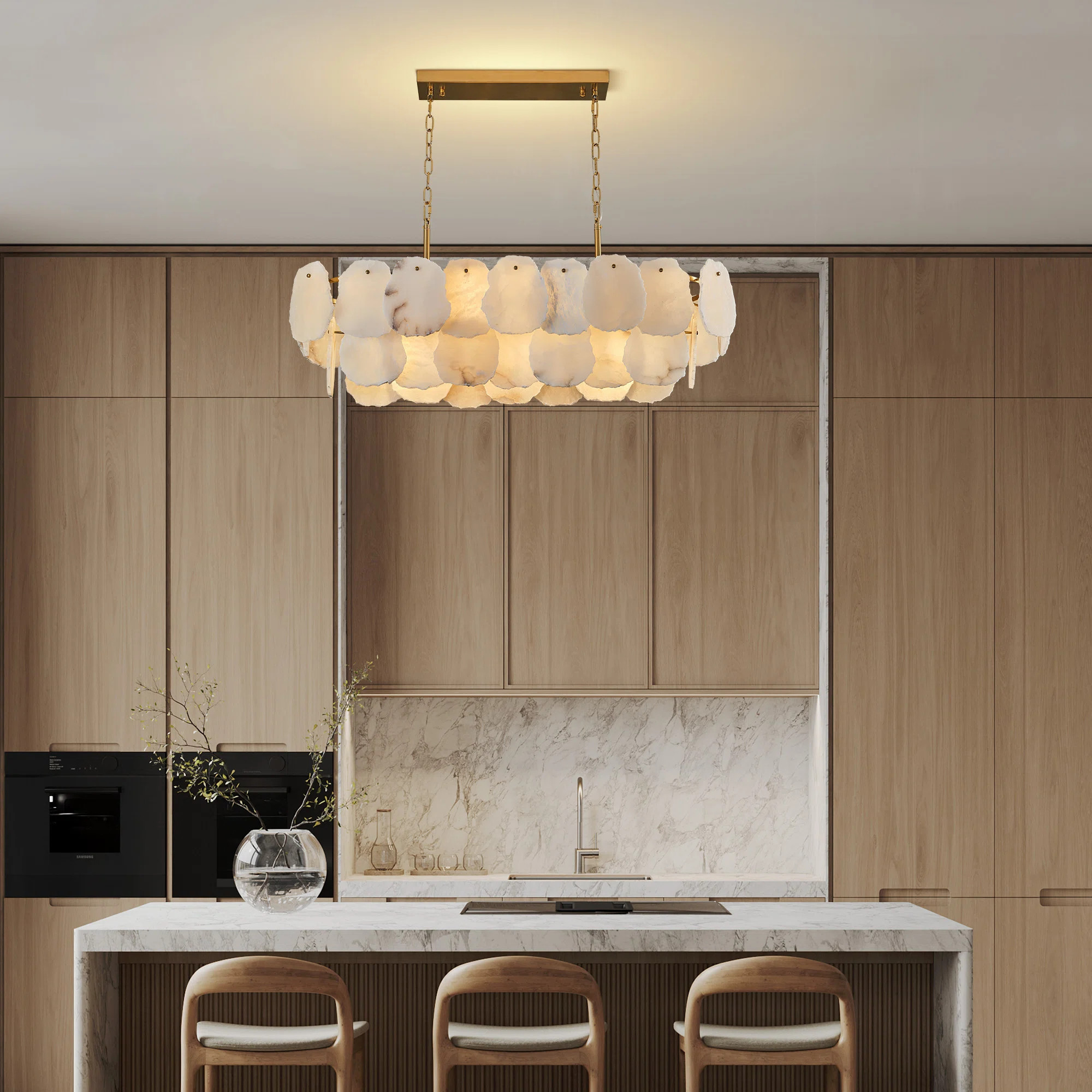 Modern Natural Marble Living Room Chandeliers For Kitchen Island Pendant Lamps Dinning Room Bedro... | Wayfair North America