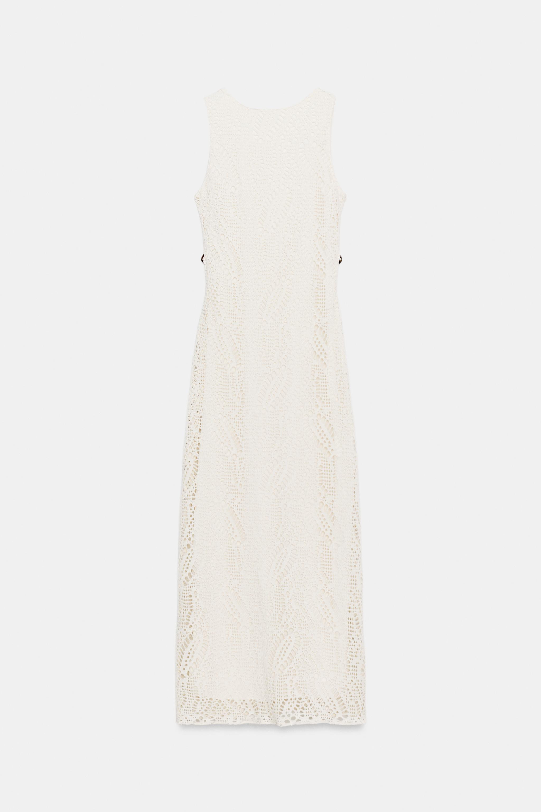 CROCHET TRIM MIDI DRESS | Zara US