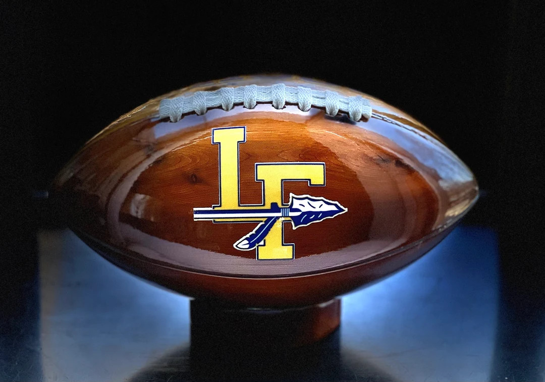 Lake Forest High School  custom solid cedar wooden football.   With every purchase we donate 20 d... | Etsy (US)
