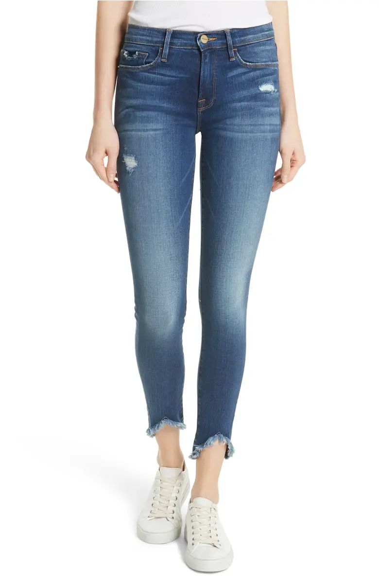 FRAME Le Skinny de Jeanne Triangle Hem Jeans (Seabright Exclusive) | Nordstrom