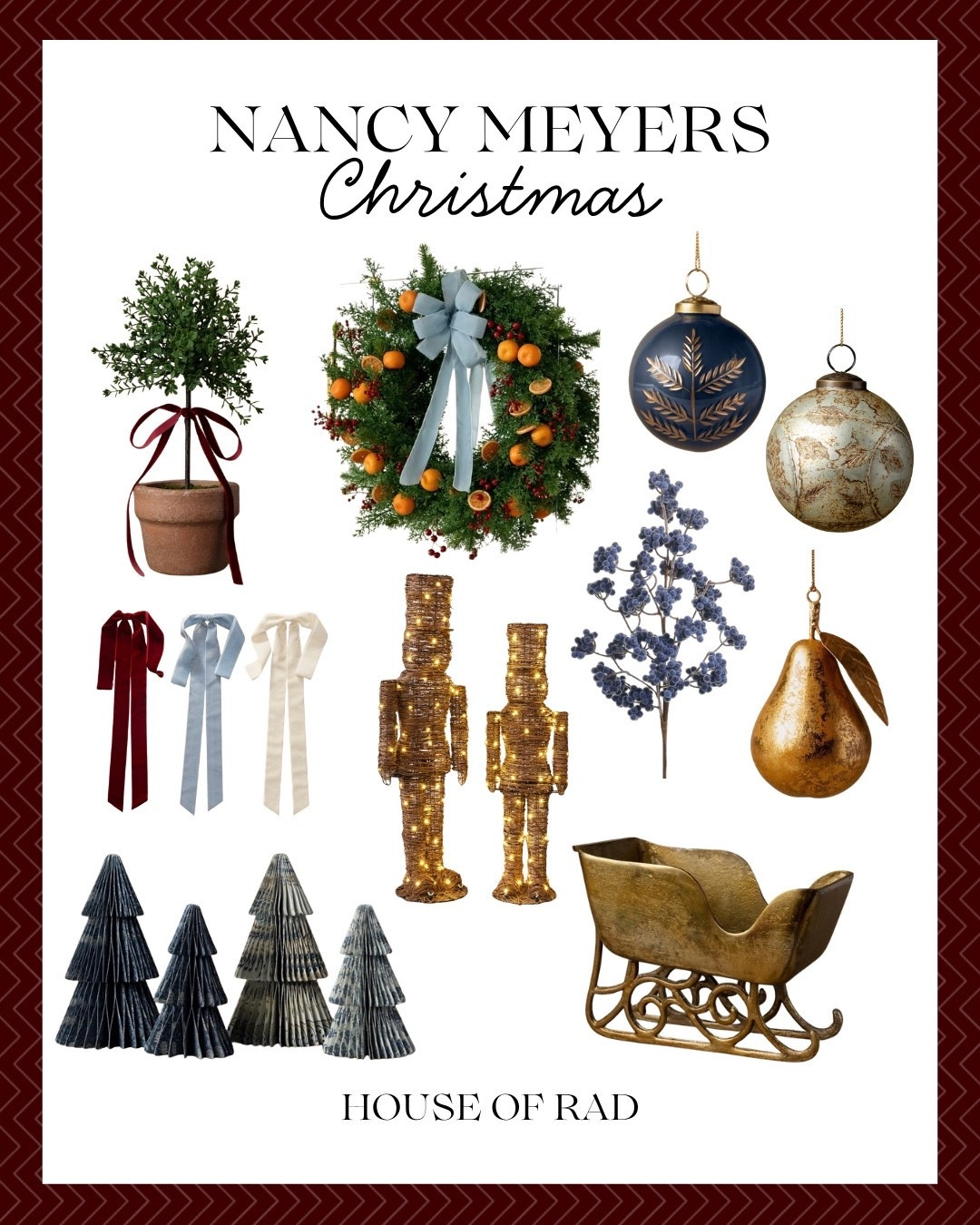 NANCY MEYERS CHRISTIMAS
Create the nostalgic Christmas aesthetic loved by Nancy Meyers fans with these classic Christmas pieces.