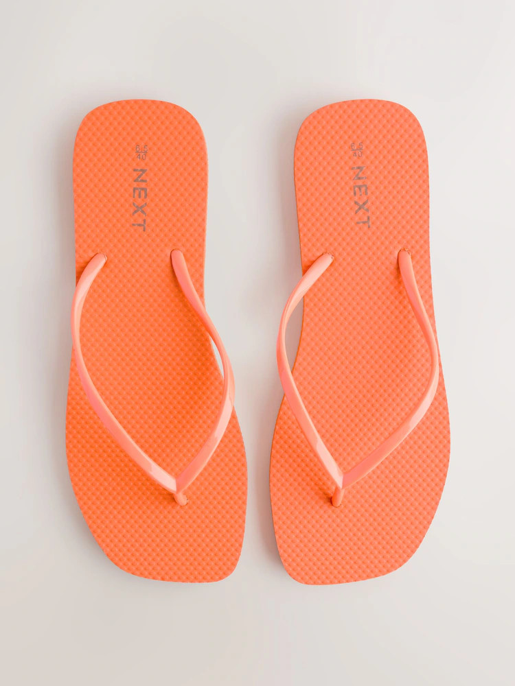 Orange Square Toe Flip Flops | Next EU