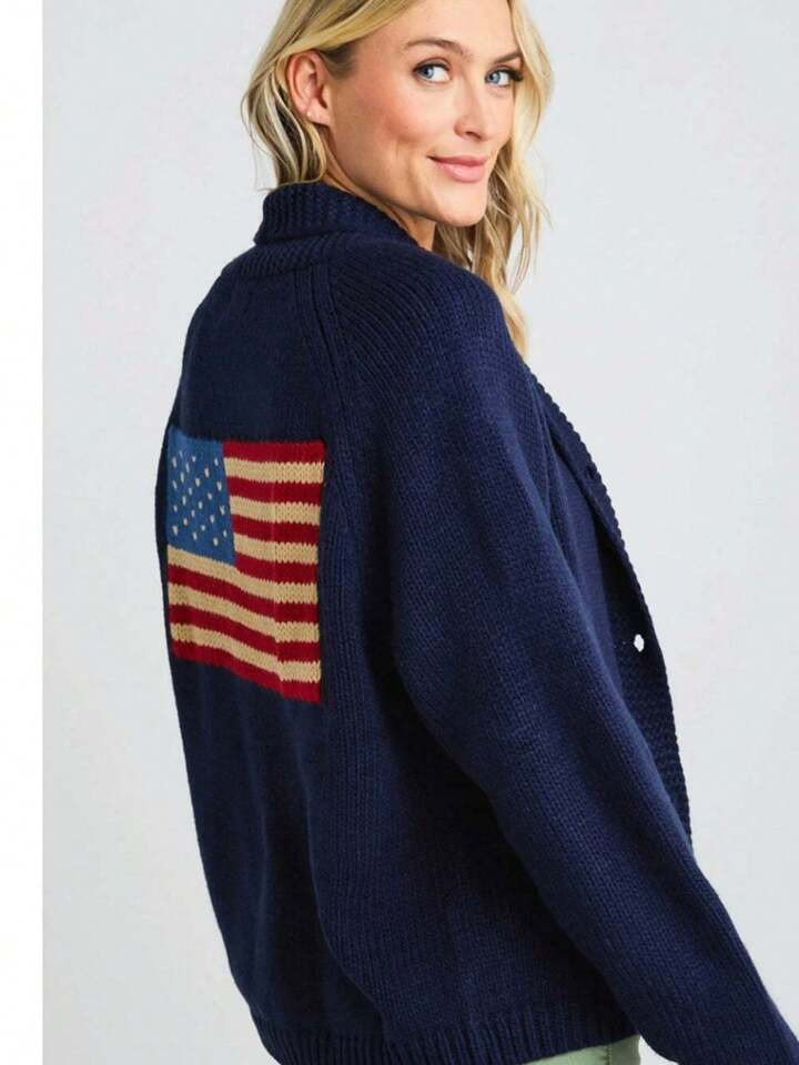 American flag Cardigan | SHEIN