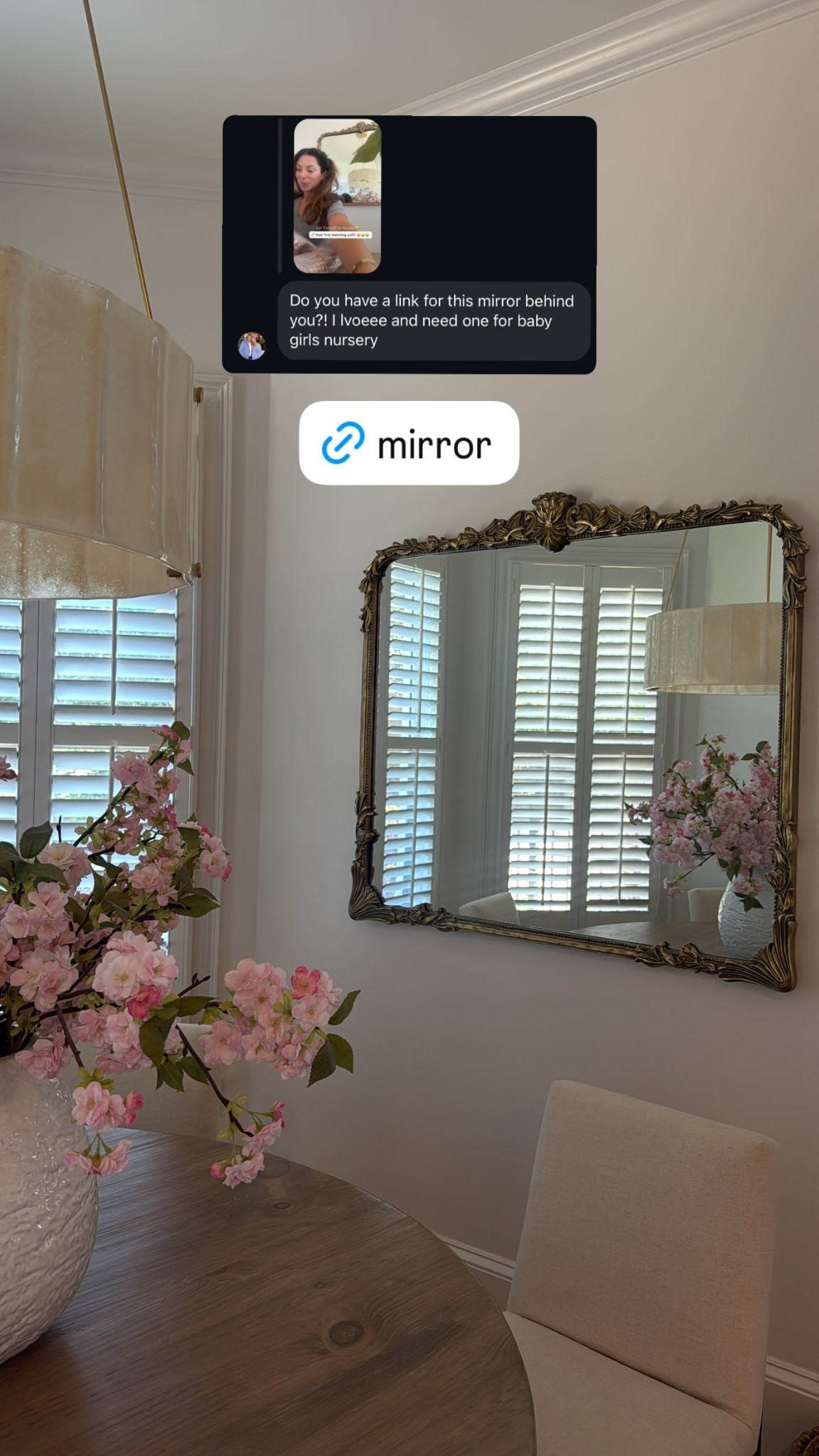 Mirror exact! Also linked chandelier, vases and gorgeous faux flowers

#LTKHome