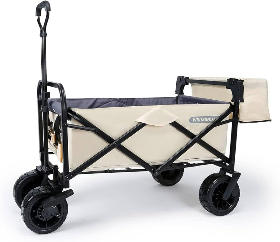 WHITSUNDAY Collapsible Folding Garden Outdoor Park Utility Wagon Picnic Camping Cart with Bearing... | Amazon (US)