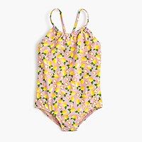 Girls one-piece swimsuit in lemon print | J.Crew US