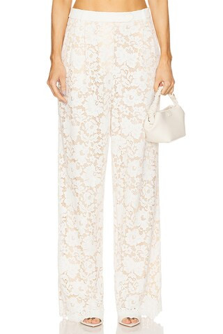 SANS FAFF Estelle Lace Pintuck Pants in White from Revolve.com | Revolve Clothing (Global)