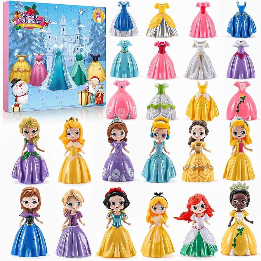 Advent Calendar for Girls Princess Deformation Toy 24 Days Countdown Calendars Princess Transform... | Amazon (US)