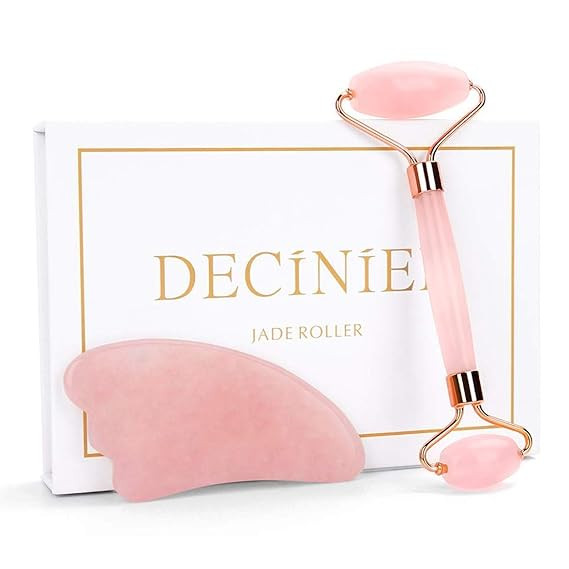 Deciniee Jade Roller and Gua Sha Tools Set - Anti Aging Rose Quartz Roller Massager - 100% Real N... | Amazon (US)