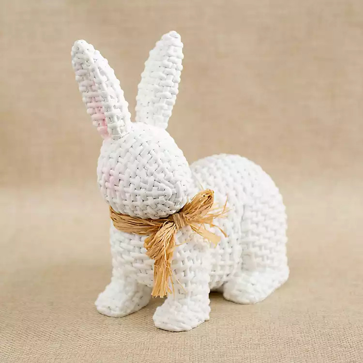 New! White Wicker Bunny Decoration | Kirkland's Home
