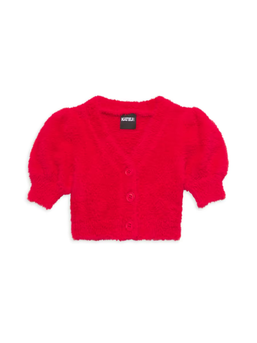 KatieJ NYC Girl's Mara Puff Cardigan | Saks Fifth Avenue