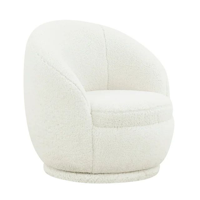 Better Homes & Gardens Mira Kids Swivel Chair with Faux Shearling Cover, Cream | Walmart (US)