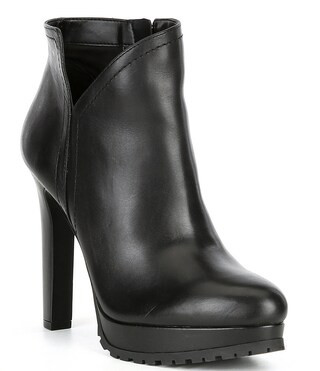 Omarrah Leather Lug Sole Platform Booties | Dillard's