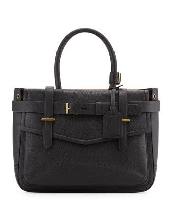 Boxer Pebbled Leather Tote Bag, Black - Reed Krakoff | Neiman Marcus