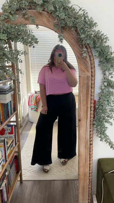 Comfiest plus size wide leg pants you’ll ever put on!! Wearing 1X pant and xxl top

#LTKFindsUnder100 #LTKPlusSize #LTKStyleTip