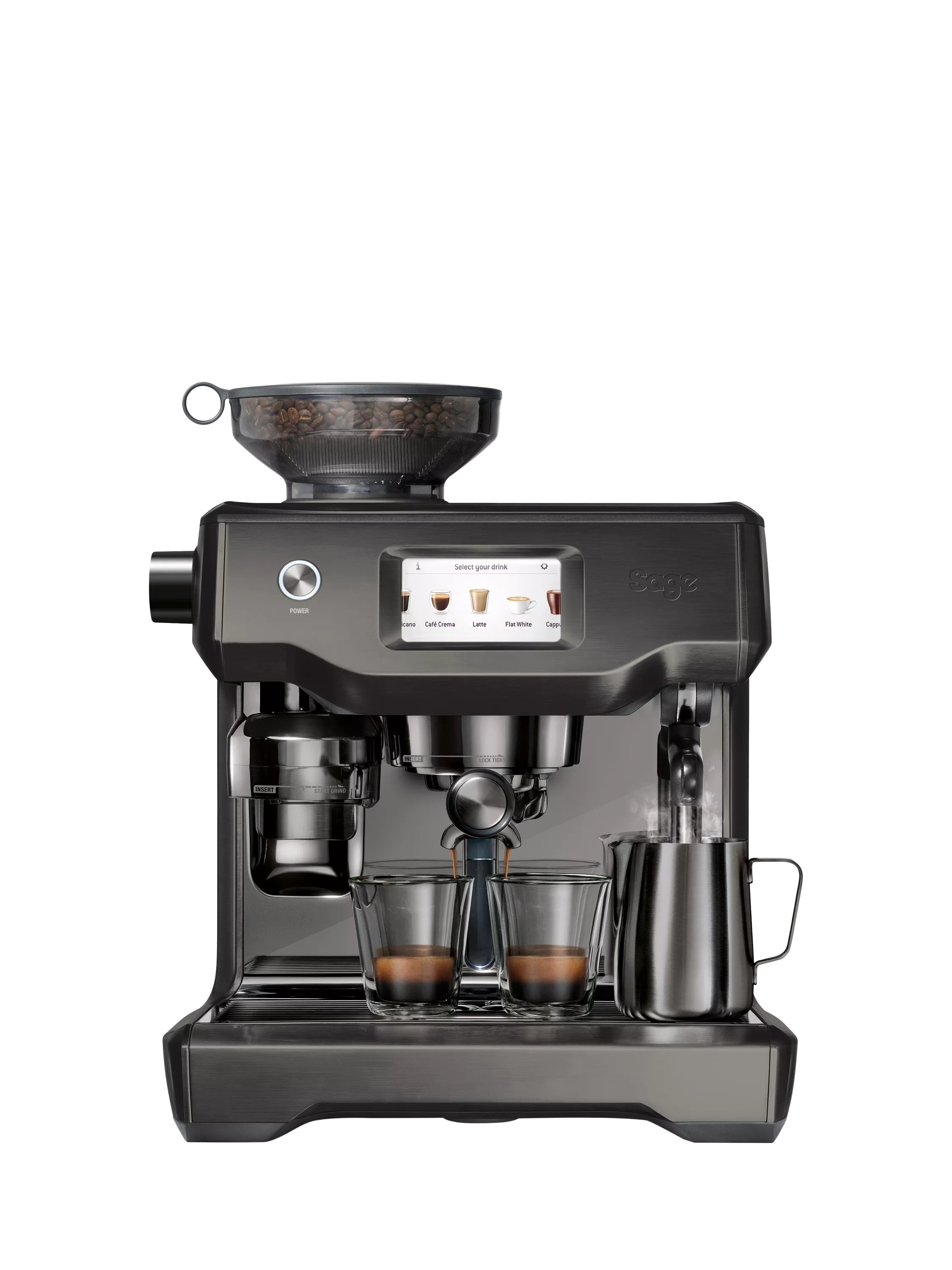 Sage Oracle Touch Noir Edition Coffee Machine, Black | John Lewis (UK)