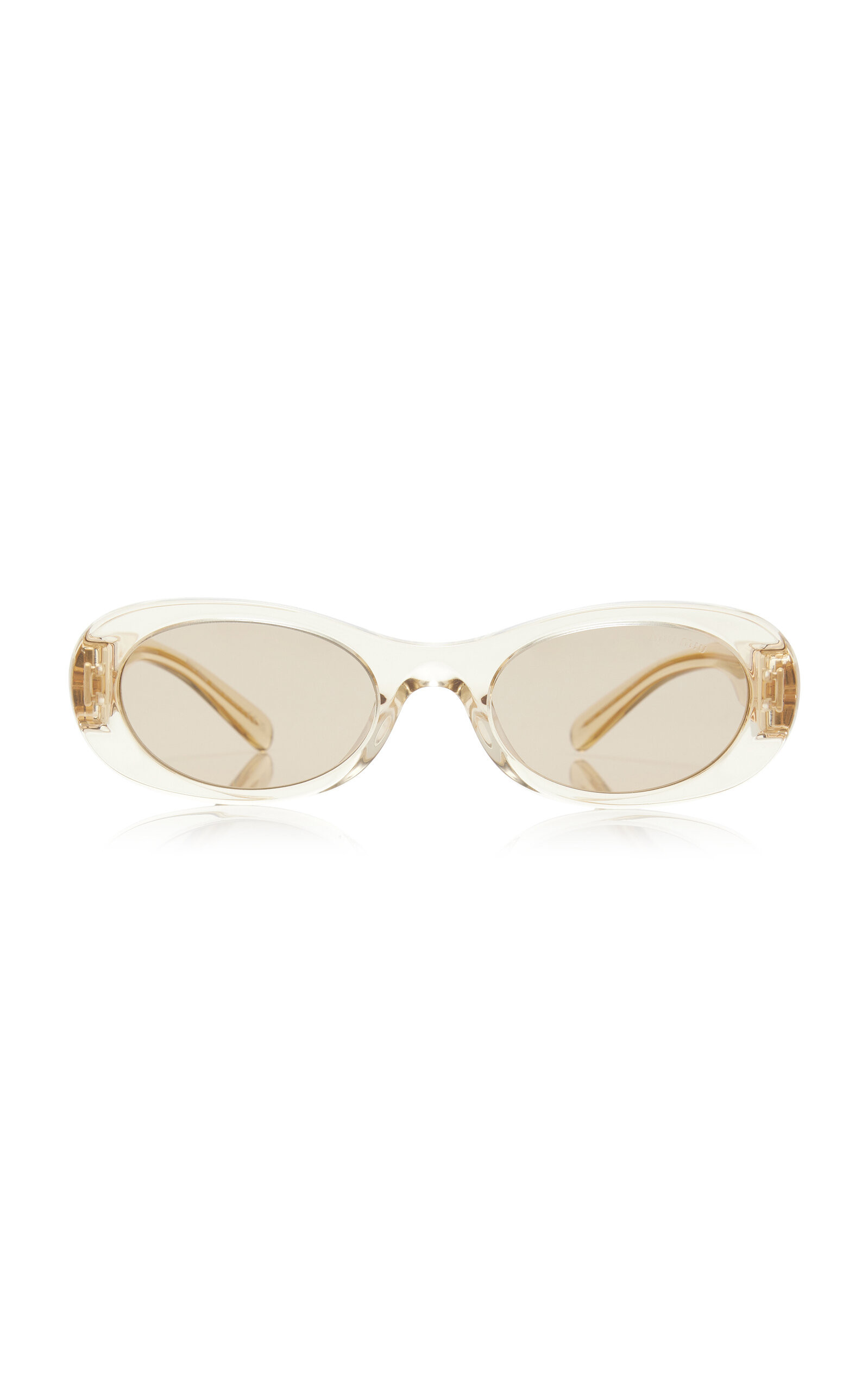 Miu Miu - Oval-Frame Acetate Sunglasses - Orange - OS - Moda Operandi | Moda Operandi (Global)