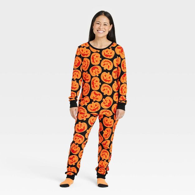 Women's Halloween Pumpkins Matching Family Pajama Set - Hyde & EEK! Boutique™ Orange | Target