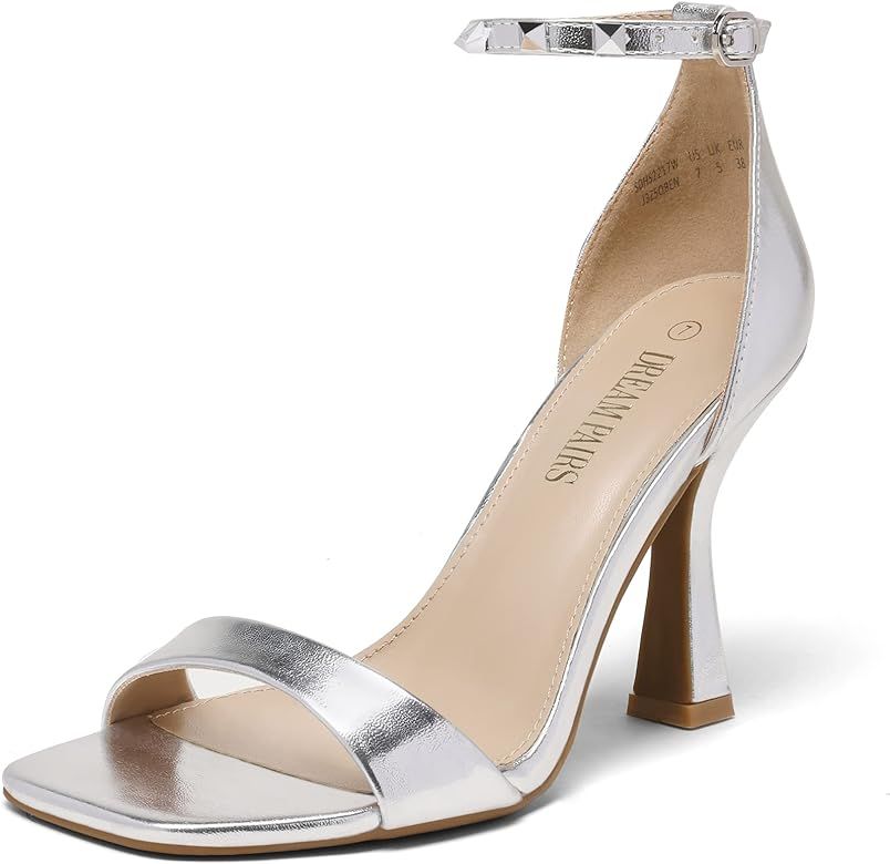 DREAM PAIRS Women’s High Stilettos Heels Open Square Toe Pump Heeled Sandals Comfort Fashion Se... | Amazon (US)