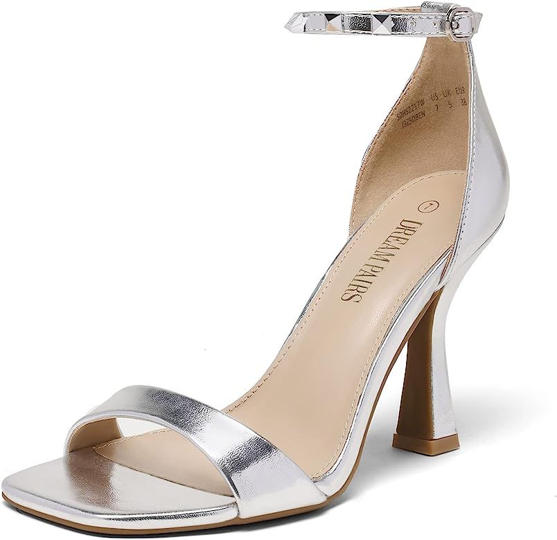 DREAM PAIRS Women’s High Stilettos Heels Open Square Toe Pump Heeled Sandals Comfort Fashion Se... | Amazon (US)