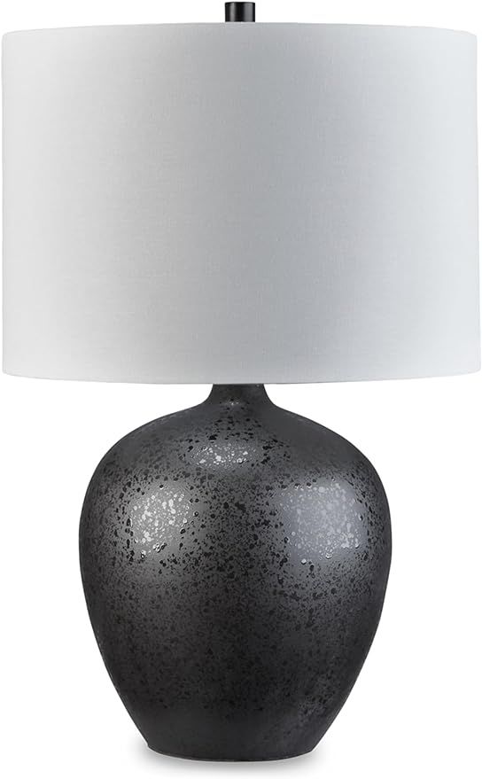 Signature Design by Ashley Ladstow Urban 22.5" Sleek Ceramic Table Lamp, Black | Amazon (US)