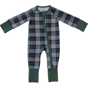 Mebie Baby Green Plaid Bamboo Zipper – Matching Family Holiday | Mebie Baby