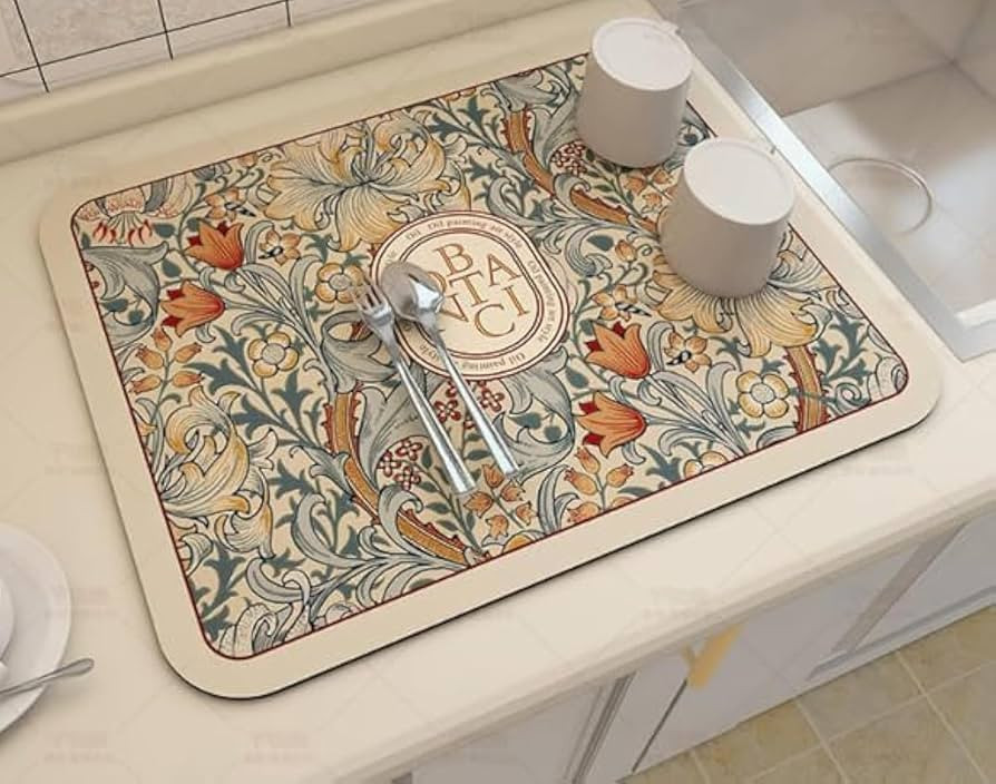 Coffee Bar Mat,19.7"x15.8" Coffee Maker Mat for Countertop,Dish Drying Mat with Waterproof Rubber... | Amazon (US)