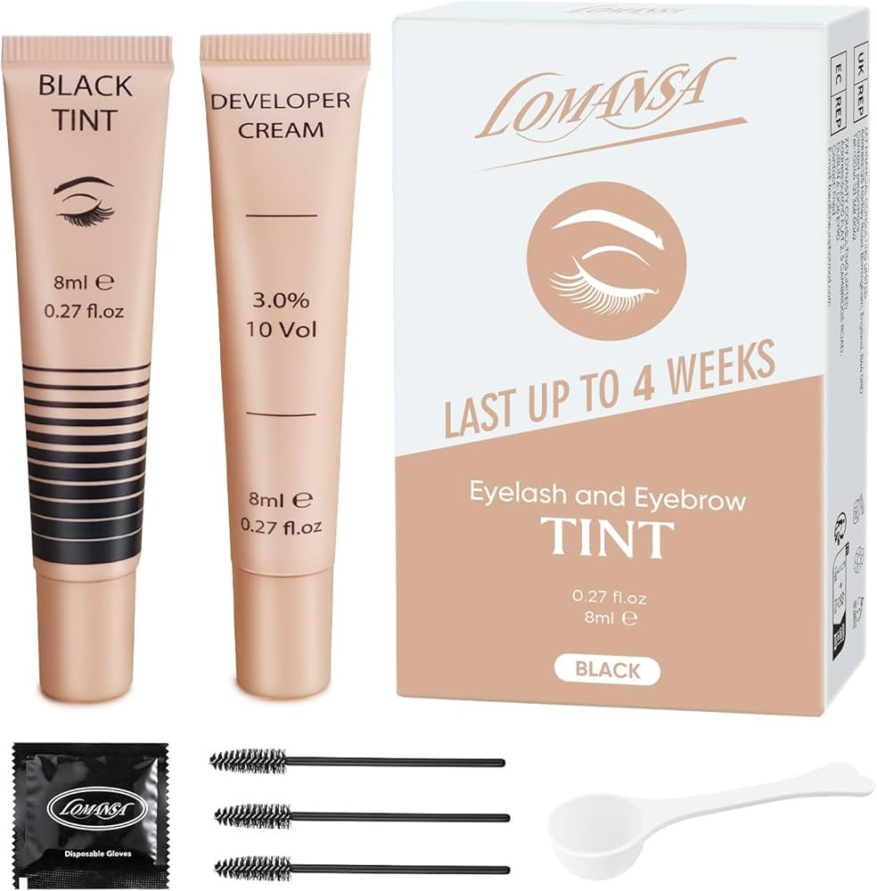 Lash Color Kit, Lomansa Professional Eyelash and Brow Color Kit, Instant Eyelash Color with Natur... | Amazon (US)