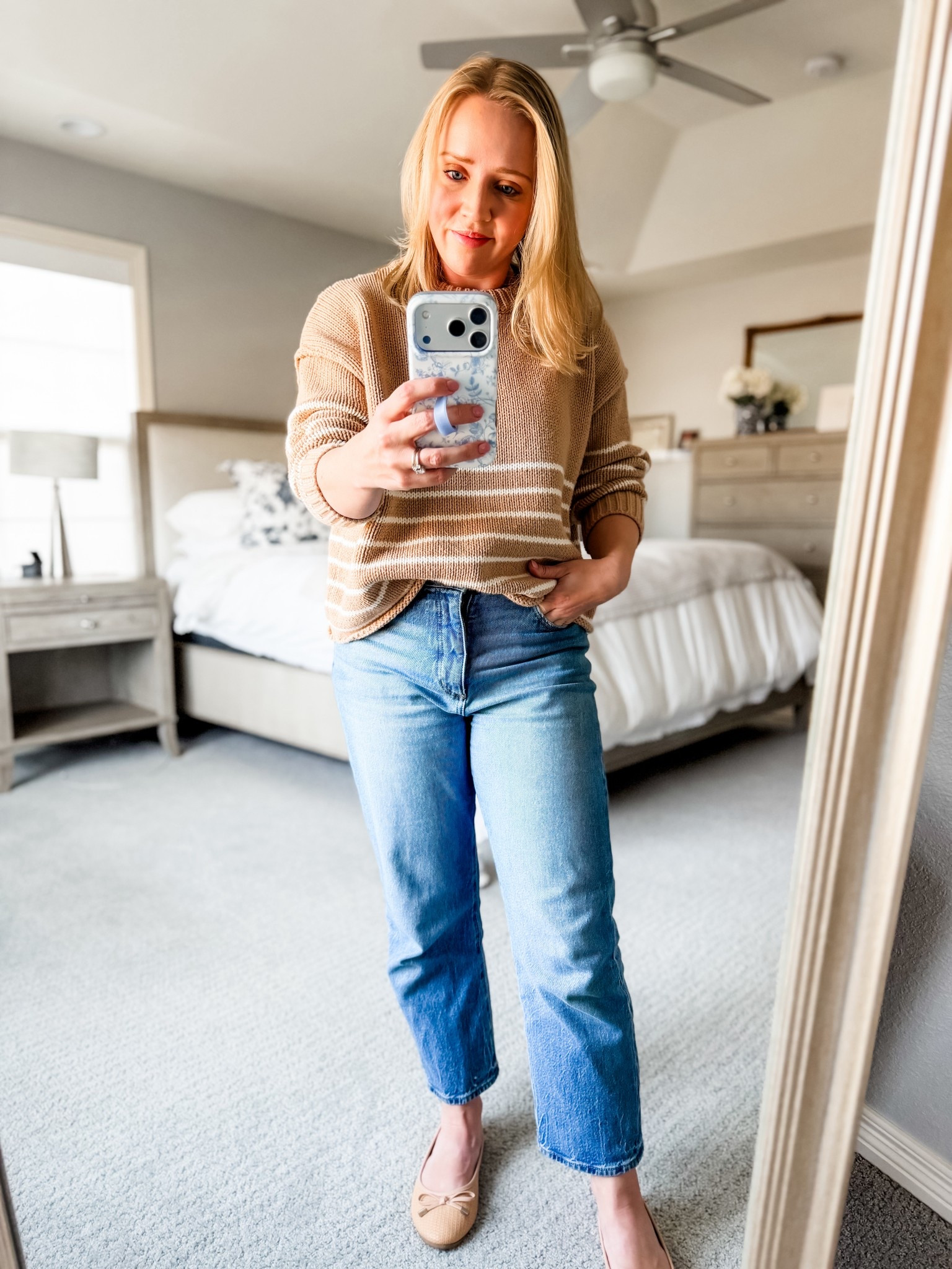 I love these bow flats for summer or winter! Classic, comfortable, and practical! $35 flats and are shoes I reach for repeatedly! Similar straight jeans and sweaters. 

#LTKSaleAlert #LTKPetite #LTKFindsUnder50