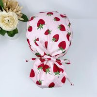 strawberry Ponytail Scrub Cap By Paradisecaps. Satin Lined Option Surgical Cap With Ponytail, Caps For Women | Etsy (US)