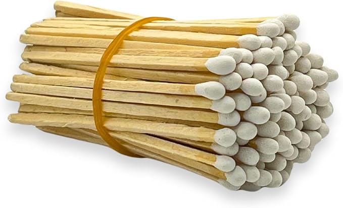 Premium Long Wood Safety Matches Bulk for Candles, Campfires, Grills, 4 inch White Tip, 100 Count... | Amazon (US)