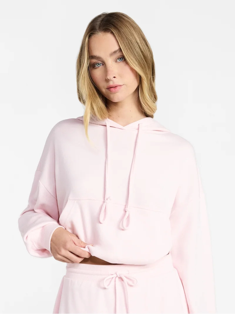 No Boundaries Bubble Hem Drawstring Hoodie, Women’s XXS-XXL | Walmart (US)