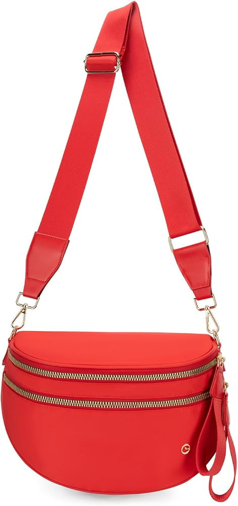 Checkered Crossbody Bag Nylon Bum Bags for Women Purse Fanny Packs Spacious Handbags Travel Plus ... | Amazon (US)